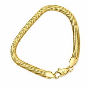 18K Stamped Gold Plated 6MM soft snake bone Bracelets 20CM